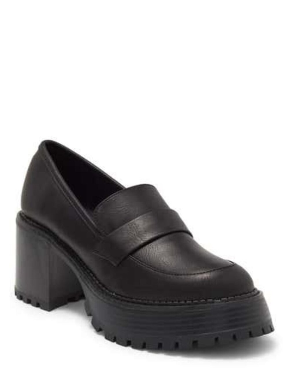 Mia Dalilah Platform Heel Loafers Slip On Lug Sole Black Size 8.5 NEW